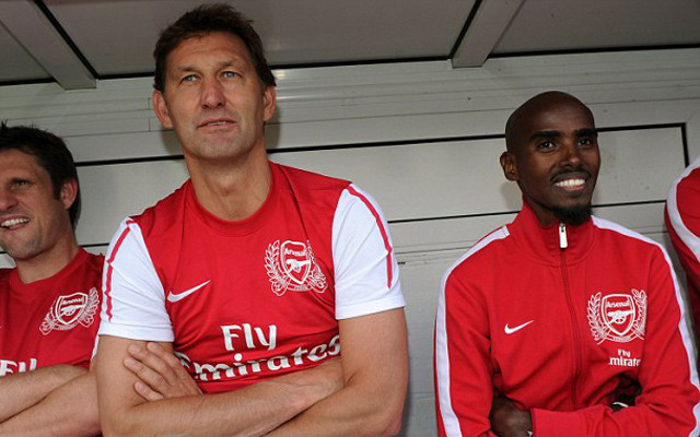Tony Adams and Mo Farah, Arsenal