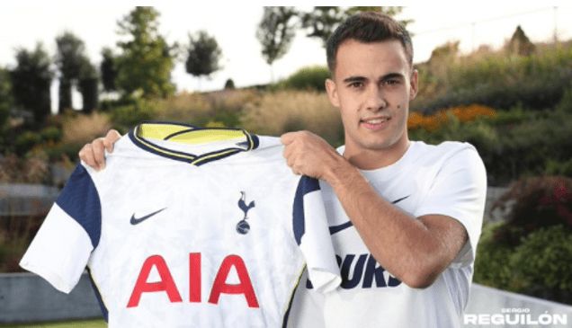 Photo: Sergio Reguilon joins Gareth Bale as a new signing for Tottenham