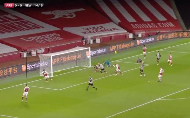 Video: Arsenal striker Aubameyang remarkably misses open goal from inside six yard box vs Newcastle
