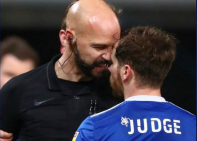 Darren Drysdale hit with improper conduct charge for squaring up to Alan Judge in heated clash with Ipswich ace after a yellow card for diving