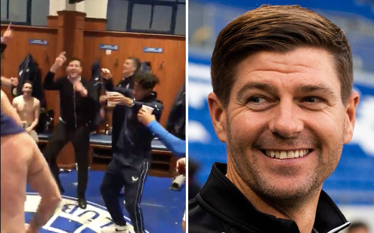 Video: Steven Gerrard busts moves in the Rangers dressing room after closing in on first SPL title in 10 years