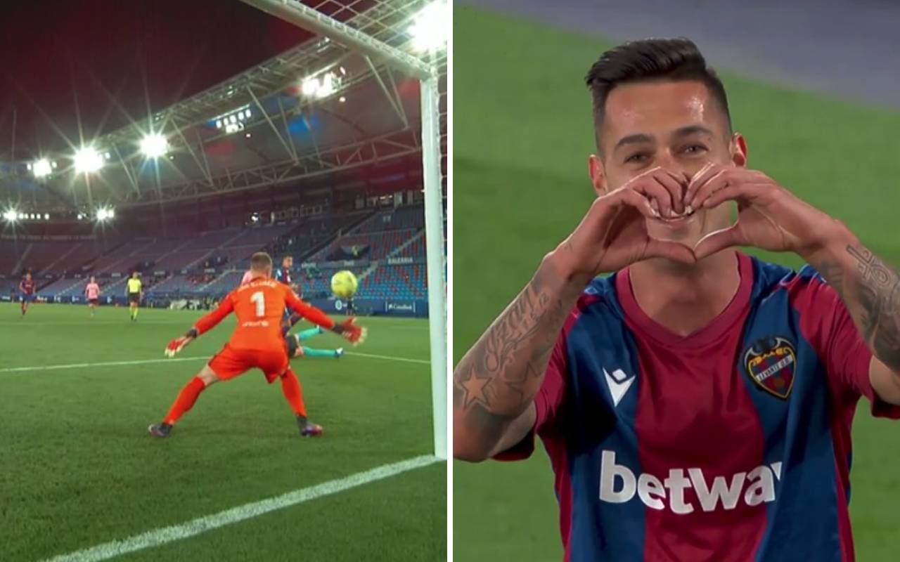Video: Sergio Leon strikes late to deal considerable blow to Barcelona’s title hopes by drawing Levante level