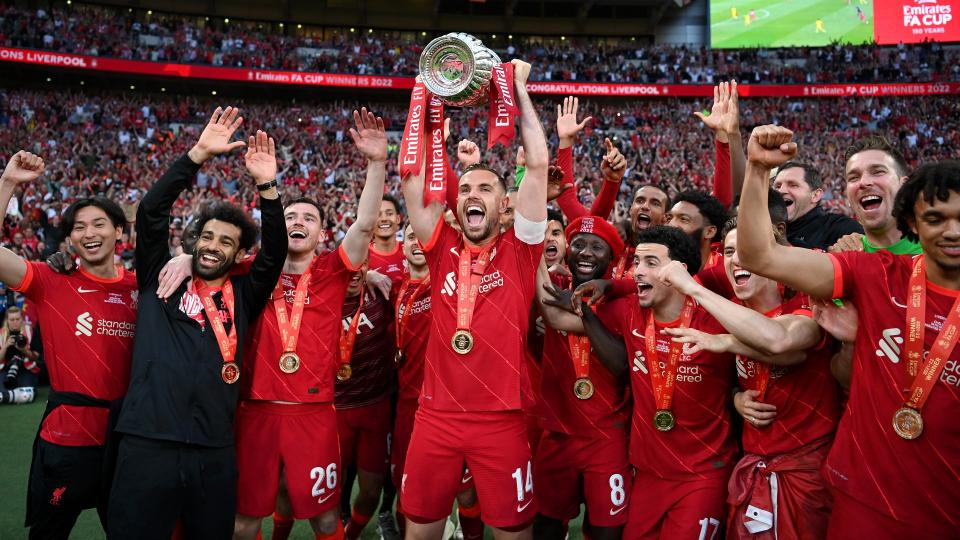 Images: Liverpool players react to their FA Cup win at Wembley