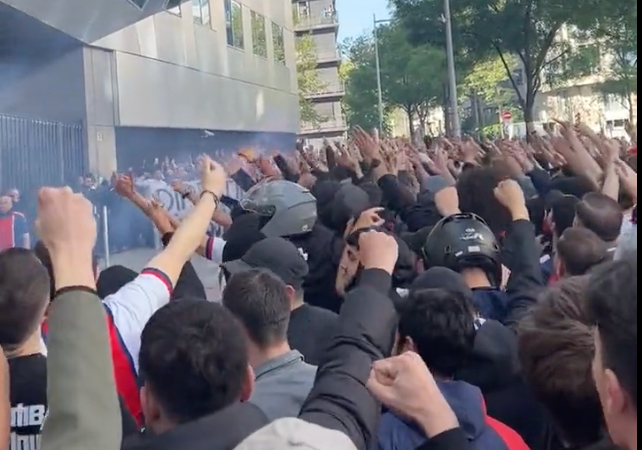 Video: Paris Saint-Germain ultras voice their displeasure towards Lionel Messi outside club offices CaughtOffside