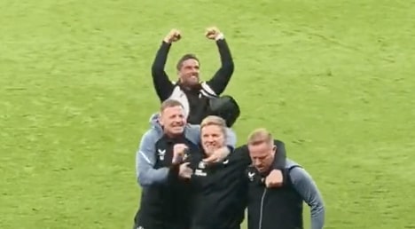 (Video) Wild celebrations from Eddie Howe and his staff following Newcastle’s 4th goal vs Brighton CaughtOffside