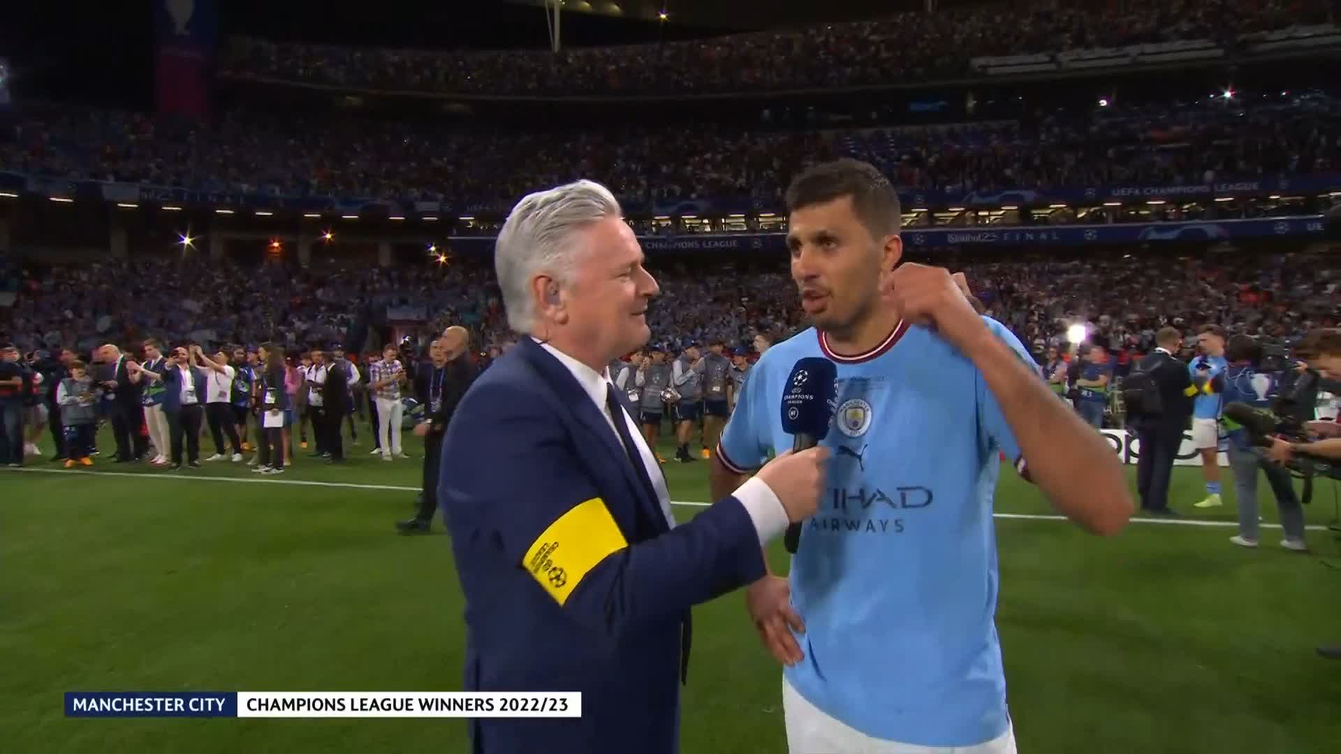 Video: Manchester City’s Rodri swears on live TV during post-match interview CaughtOffside