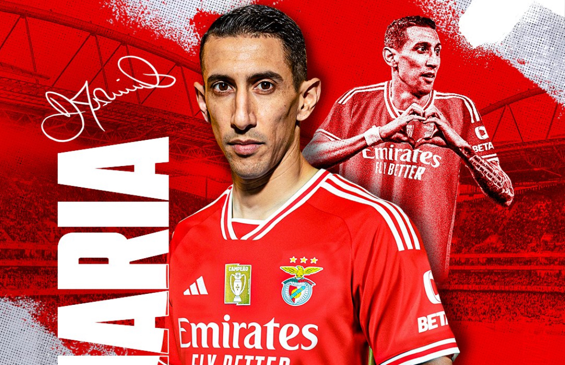 Photo: Benfica unveil Angel Di Maria as new signing CaughtOffside