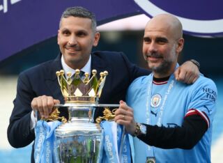 Man City with the Premier League trophy